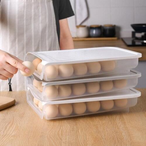 Scrolling Egg Storage Carrier Container Organizer Holder for Fridge Gray