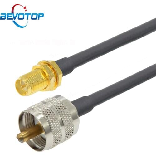 RG58 Cable UHF Male PL259 Plug to RP-SMA Female Jack RF Cable Adapter 50 Ohm RF Coaxial Extension Cord Pigtail Jumper