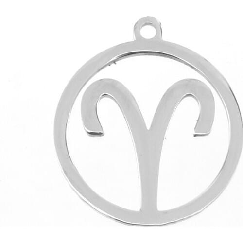 Risul Zodiac signs 12 Constellations round Pendants Stainless Steel both sides mirror polish wholesale 100pcs each signs