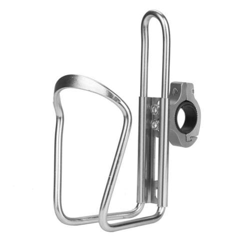 Silver 1'' 25mm Handlebar Mount Motorcycle Bicycle Bike Sport Water Bottle Cage Holder Bracket ATV Scooter Offroad Touring