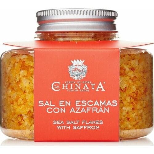 Salt in saffron flakes