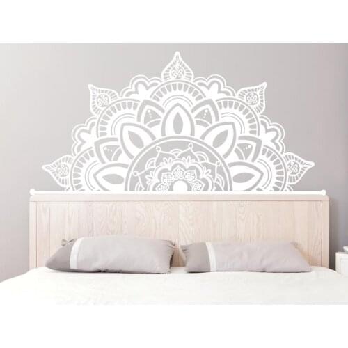 Vinyl Half Mandala Wall Decals Headboard Wall Sticker Art Boho Bohemian Yoga Studio Wall Stickers Home Decor Accessories ZW485