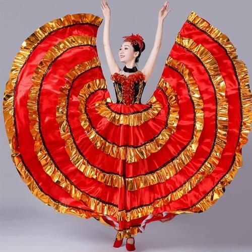 Flamenco Dance Costume Expansion skirt for women Modern Dance Performance Wear Spanish bullfight Festival Flamenco Dress DL3482