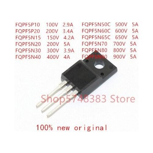 10PCS FQPF5P10 FQPF5P20 FQPF5N15 FQPF5N20 FQPF5N30 FQPF5N40 FQPF5N50C FQPF5N60C FQPF5N65C FQPF5N70 FQPF5N80 FQPF5N90 TO-220F
