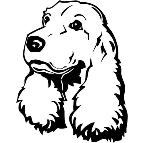 13*16.4CM Cocker Spaniel Dog Funny Animal Body Decoration Car Stickers Decals Black/Sliver C6-1877