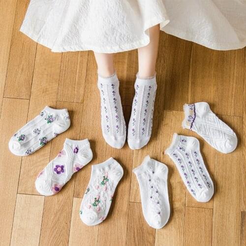 2021 Summer Mesh Breathable Lovely Socks Cotton Japanese Kawaii Harajuku Cute Socks Institute of Lace Woman Socks