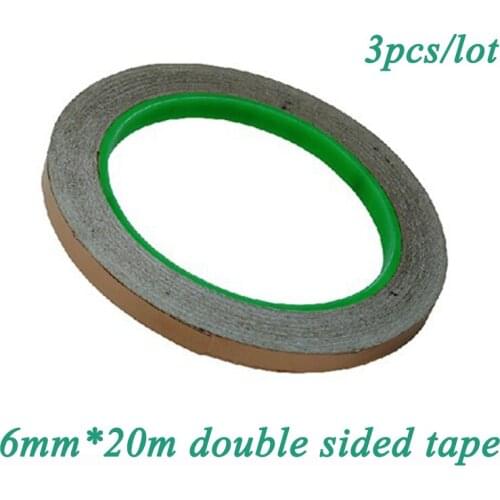 3pcs/lot 6mm*20m BGA conductive copper foil tape double sided conductive tape shielding tape