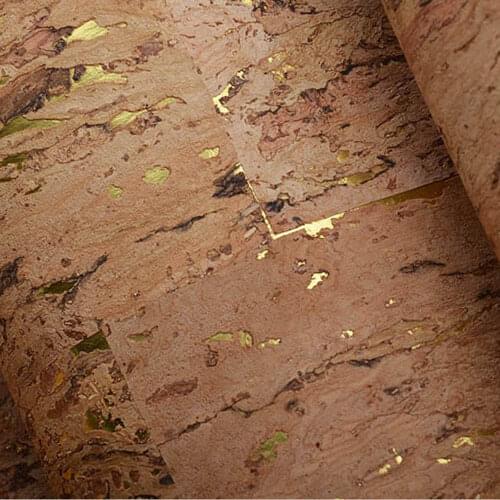 MY WIND 0.91*5.5M/Roll Gold Metallic Autumn Glory Luxury 3D Design Home Decor Cork Wallpaper