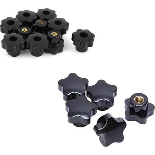 5Pcs M8 Female Thread 32mm Star Head Clamping Nuts Knob Grip Handle & 10 Pcs 32mm Dia M6