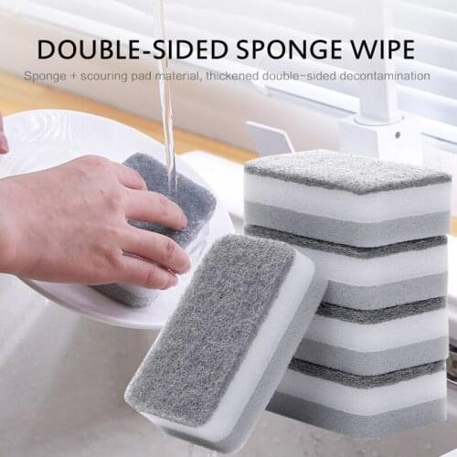 5Pcs Highly Efficient Scouring Pad Dish Cloth Cleaning Brush Kitchen Rags Strong Decontamination Dish Towels Household Kitchen