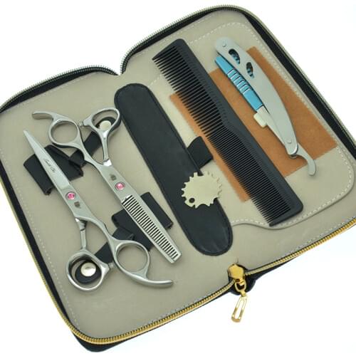 6.0" Hairdressers Scissors SMITH CHU Hair Cutting Scissors Thinning Shears Japan 440c Professional Barbers Tesoura Kits A0035C