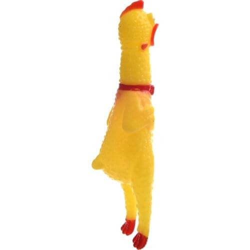 ABWE Best Sale Yellow Red Soft Plastic Squeeze Shrilling Chicken Toy
