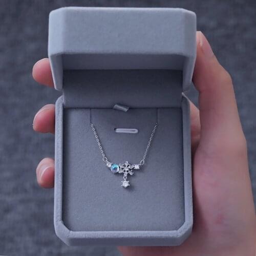 Aurora Dream Snowflake Necklace Woman clavicle Chain Fairy Rhinestone Student BestFriend Necklace Birthday Gift