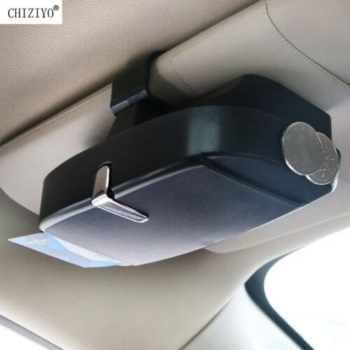 Car Sun Visor Glasses Case Holder Organizer Auto Eyeglasses Clip Ticket Card Clamp ABS Glasses Cases CHIZIYO