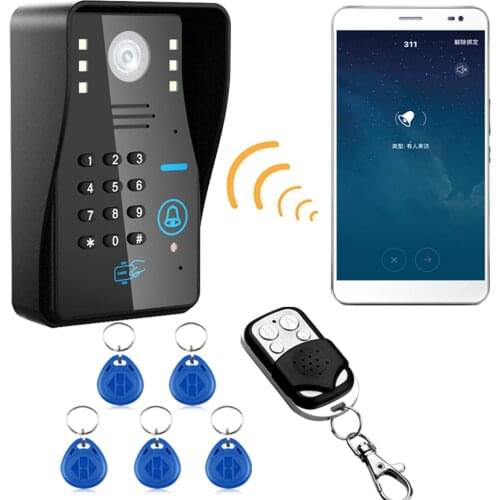 Wireless IP WIFI RFID Password Video Door Phone Doorbell Intercom System Night Vision Waterproof Access Control System