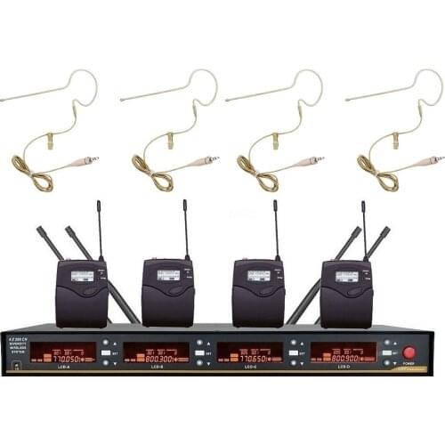 Bolymic 4x100 Channel uhf Headset System Cordless Microphones System for Sennheiser System