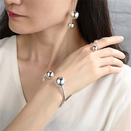 Simple fashion accessories wholesale copper casting big geometric round metal punk rock ms bangle 2020 fine bracelet