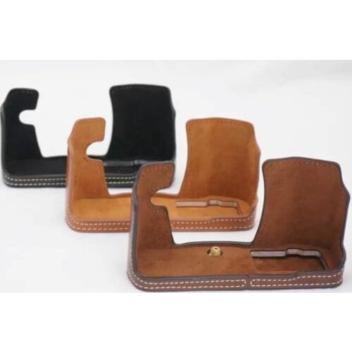Half PU leather case bag grip cover Buttom for Olympus OM-D E-M10 I 1