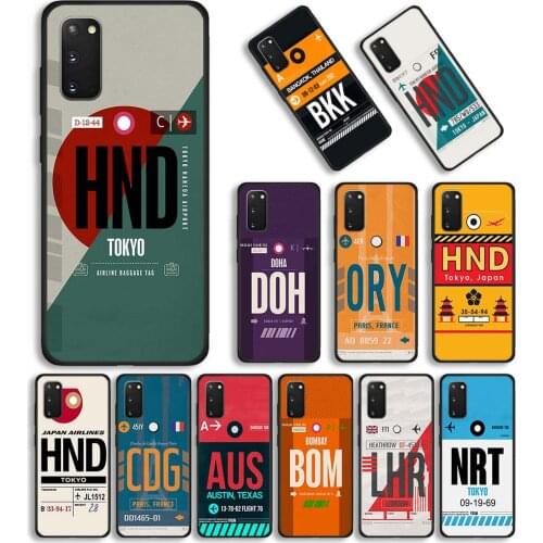 Phone Case for Samsung Galaxy S20 FE S21 Ultra 5G S8 S9 S10 S20 Plus S10e TPU Coque Black Cover Retro Ticket label