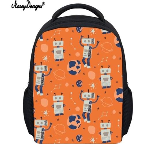 NOISYDESIGNS Customize Backpack Children Casual Travel Bags Cartoon Robot Print Children School Bag Backpack Girls Boys Book Bag