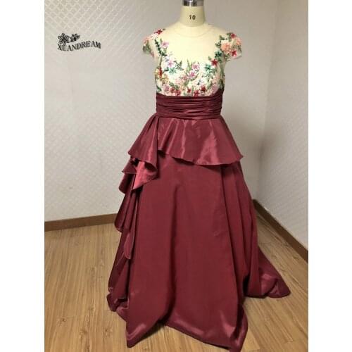 Real made formal prom gowns платье выпускной выпускные платья appliques lace flowers long prom dresses for evening 2019 XD-026