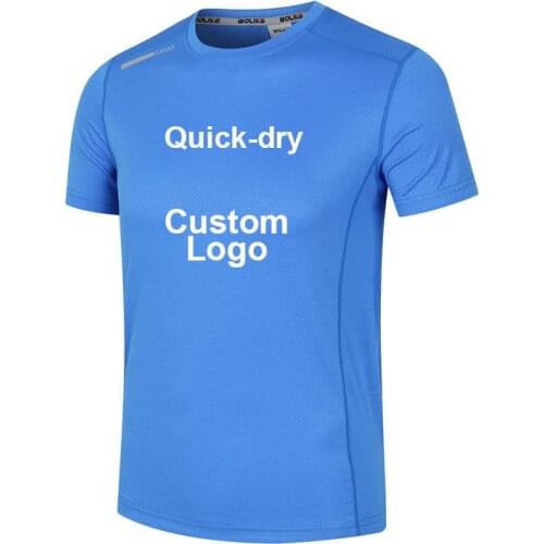 Mens Running Quick-dry T Shirt DIY Custom Logo Printed polyester Soccer Shirt Tops Tees Short Sleeve running team