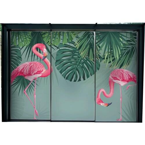 Glass sticker window light opaque bathroom glass anti-glare paper window paper flamingo electrostatic adsorption