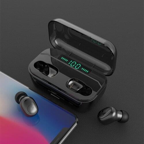 Mini Bluetooth 5.0 Headset TWS LED Wireless Earphones In-Ear Earbuds Headphone IPX7 Waterproof Headsets 3500mAh LED Power Bank