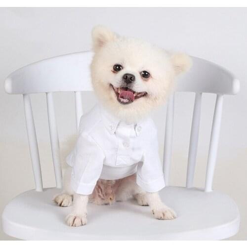 Fashion Pet Dog Black White Shirt Summer Clothes For Small Medium Gentle Dogs Clothing Cat Schnauzer Costumes French Bulldog