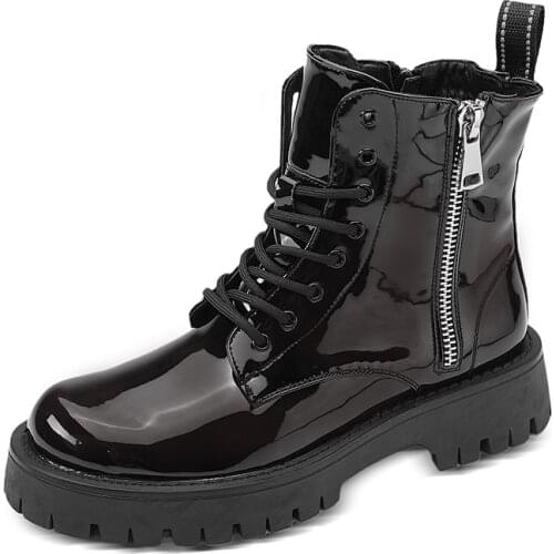 Mens Martin Boots 2021 Autumn and Winter New British High-top Round Toe Thick-soled Increased Tooling Boots Martin Boots Men