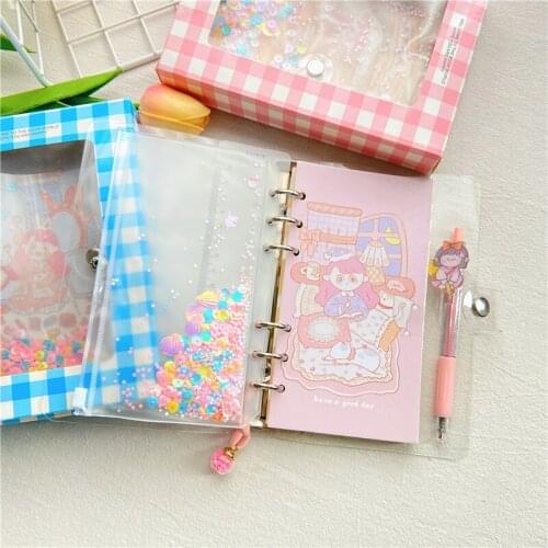 Girly Heart Quicksand PVC Shell Set Diary Tool Color Box Fresh Diary Fairy Tale Girl Student School Supplies Gift Set Planners