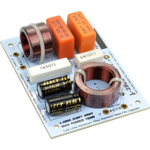 New 2Pcs KASUN L-280C 2 Way 2 Unit Hi-Fi Speaker Frequency Divider Crossover Filters