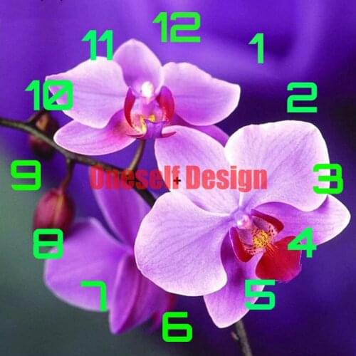 New 5d diamond painting clock flower diamond embroidery clock rhinestone pictures decoration home diamond art kit diy frame
