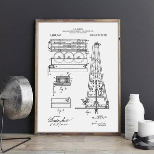 Oil Drilling Rig patent,Derrick wall art ,Industrial posters, room decor,vintage print,blueprint, gift idea,wall Decorations