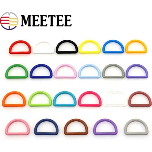 Meetee 50pcs 20/25/30mm Plastic O D Ring Buckle High Quality Colorful DIY Handmade Luggage Bag Strap Webbing Buckles Accessories
