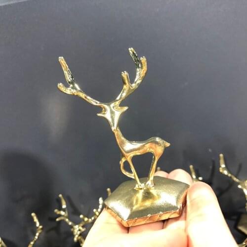 Alloy deer head base Gemstone Sphere Holder Art Craft Display Metal Base Home Decor Crystal Ball Stand Office+Without the ball