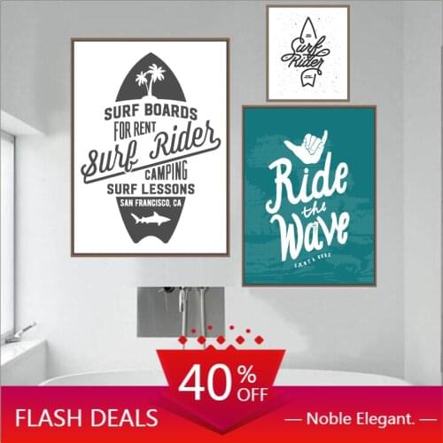 Christmas Canvas Painting Surf Rider Posters And Prints Wall Art Surfing Wall Picture Coastal Art Decoration Home Decor