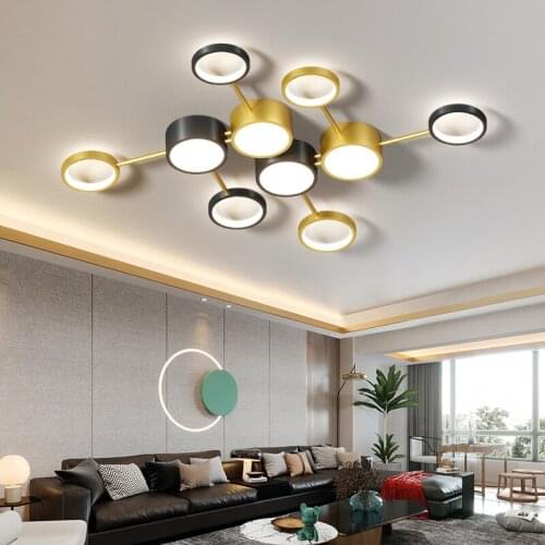 Modern Led Living Room Chandelier Simple Bedroom Dining Ceiling Lamp Home Wrought IIron Acrylic Indoor Lighting Decorative Lamps