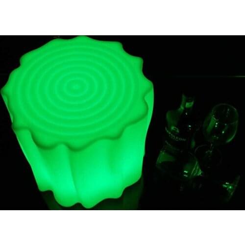 Stylish Tree Stump Design LED Garden Furniture Wireless Outdoor Patio Glow RGB Color Change Stool W/Remote Control Garden Lights