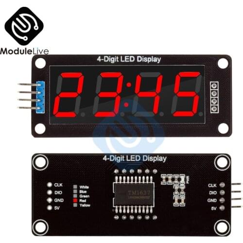 TM1637 0.56'' inch Red 7 Segments Tube Decimal 4-Digit Digital LED Display Tube Red Clock Double Dots Module For Arduino Board