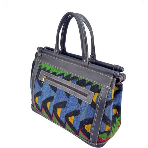 Vintage Handmade Elegant Travel Bag Designed with Special Kilim.anatolian
