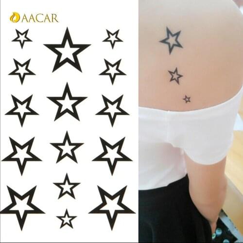 Stars Temporary Tattoos Water Transfer Flash Tattoo Body Art Summer Style Hollow Finger Wrist Arm Sticker Waterproof Henna