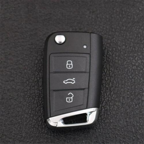 XIEAILI 10Pcs/lot Replacement Case 3Button Flip Folding Remote Key Shell For Vw Golf7/GTI/MK7/Polo/Tiguan K463