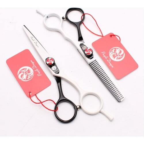 Z1018 5.5" 16cm White Japan 440C Purple Dragon Professional Hairdressing Scissors Cutting Scissors Thinning Shears Hair Clippers