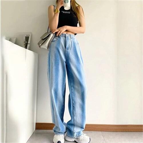 High Waist Jeans Trousers for Women 2021 Tie-dye Gradient Jeans pantalones de mujer Buckle Straight Woman Pants ropa mujer
