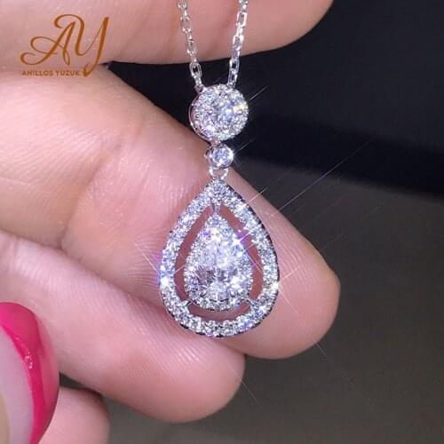 Anillos Yuzuk Jewelry Gemsone Pendant Necklace S925 Sterling Silver New Fashion For Women Wedding Link Chain Zircon