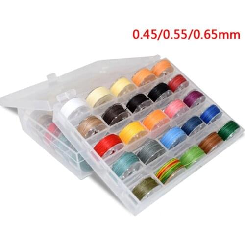 0.45mm-0.65mm Waxed Cotton Beading Cord Rope for Making Bracelet Necklace with boxes Jewelry Handcraft Accessories 25 color