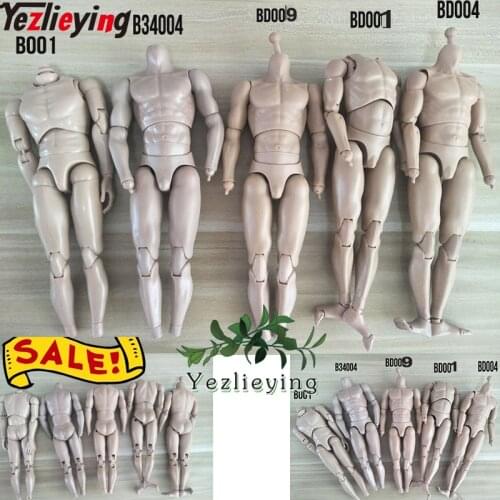 1/6 2.0 Muscle Male Body B001 B34004 BD001/BD004/009 Skin Color Narrow Shoulder Normal/High Version 12" Action Figure 27cm Doll