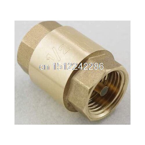 1PCS Brass 1/2" Female BSPP Thread In-Line Check Valve Spring Vertical