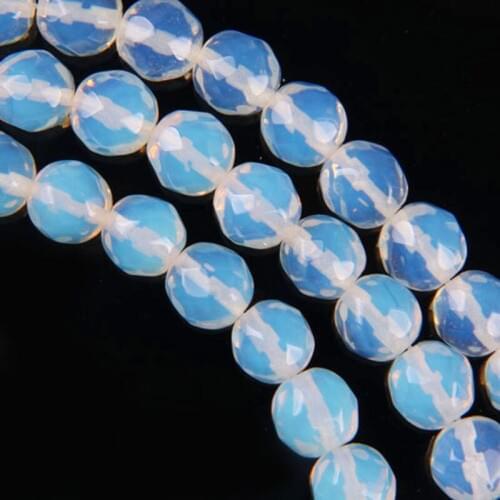 10MM Opal Round Faceted Loose Beads 14 Inch Jewelry Making B148